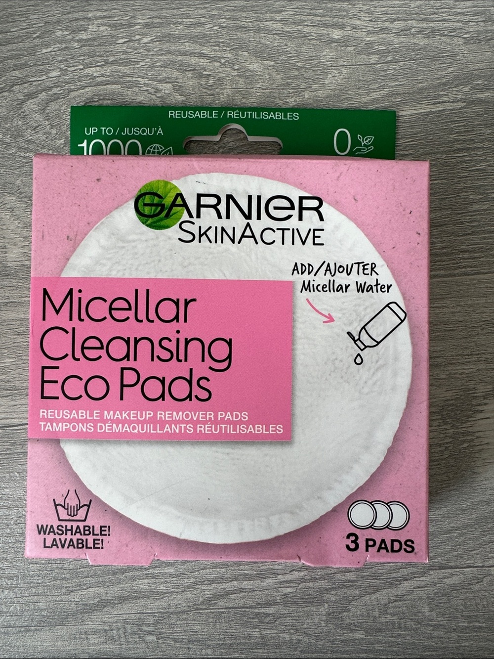 Garnier SkinActive Micellar Cleansing Water w/Hyaluronic Acid w/ Pink Eco Pads - Picture 3 of 3